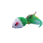 Plush Mouse Cat Toy – Durable Feather Teaser for Interactive Pet Play