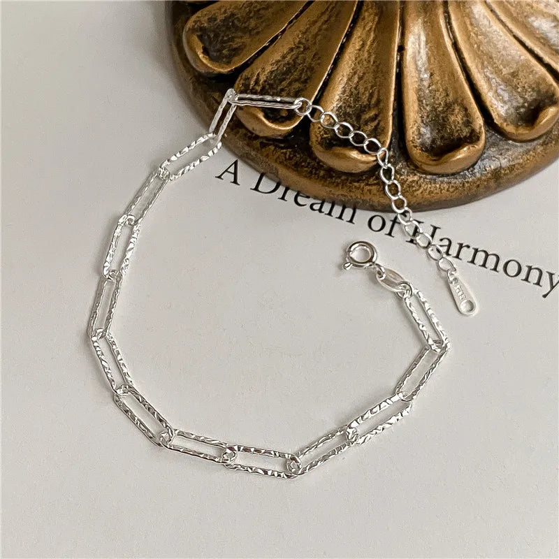 925 Sterling Silver Star Bracelet – Adjustable Double Layer for Party Jewelry