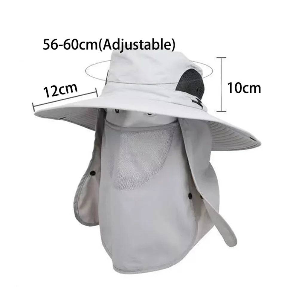 Adjustable Sun Protection Fishing Hat – Breathable Foldable Cap for Outdoor Hiking