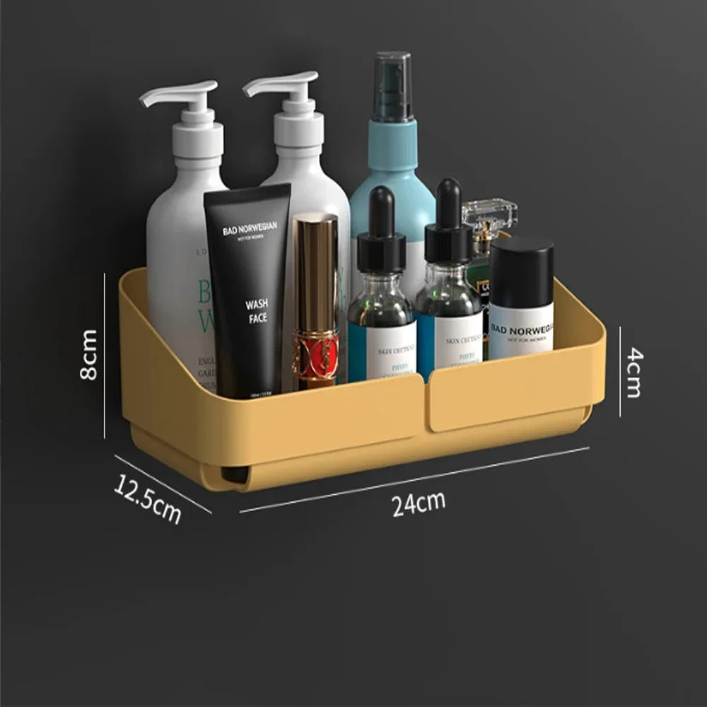 Adhesive Wall Storage Shelf – No-Drill Organizer for Bathroom and Kitchen