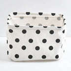 Foldable Cotton Linen Storage Basket – Small Desktop Organizer for Home