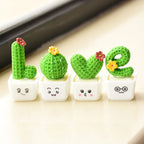 Mini Resin Succulent Cactus Pots – Decorative Plants for Home and Office