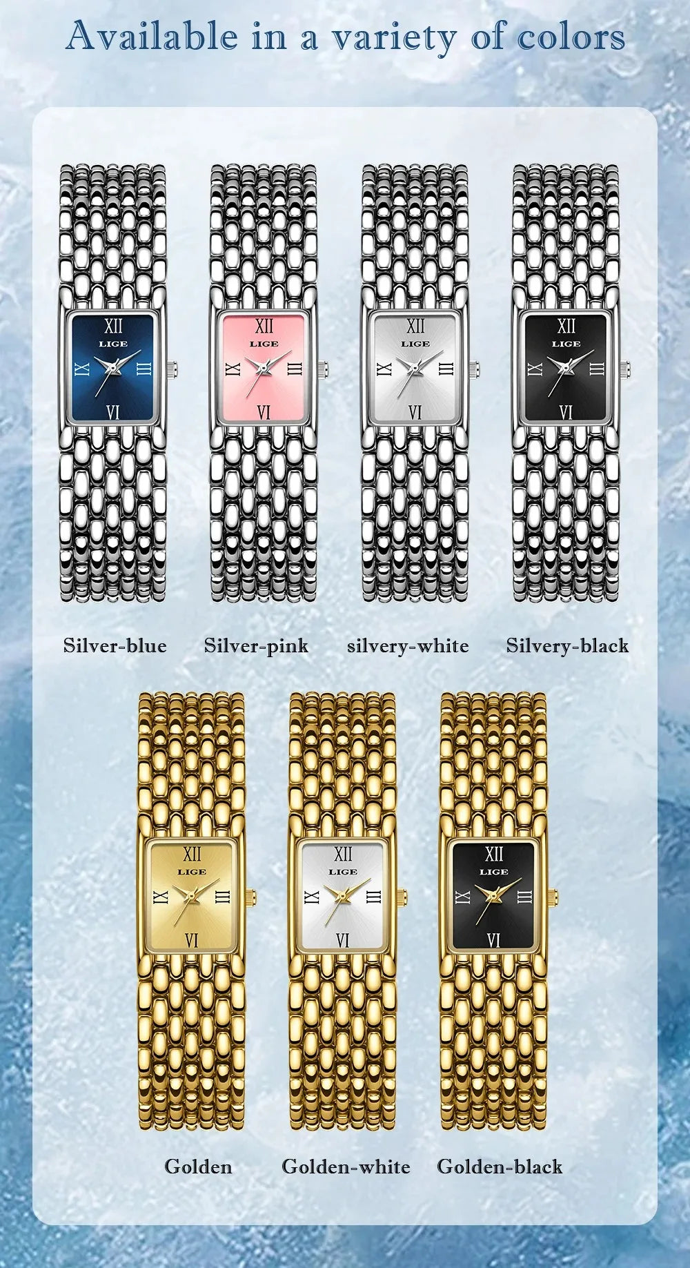 Square Stainless Steel Quartz Watch – Elegant Waterproof Accessory for Women