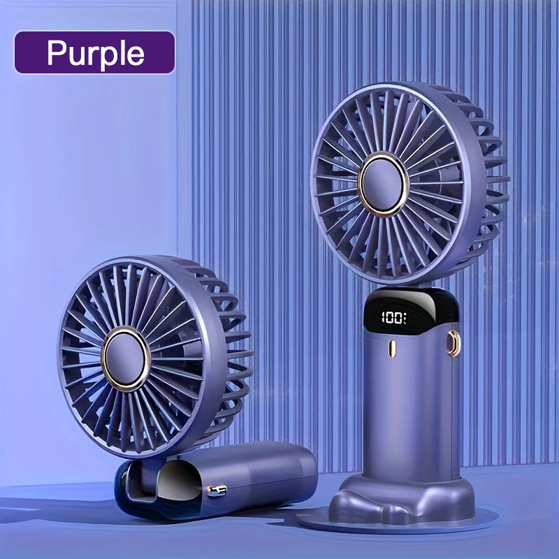 Portable Mini Handheld Fan – Rechargeable LED USB Cooler for Desk and Travel