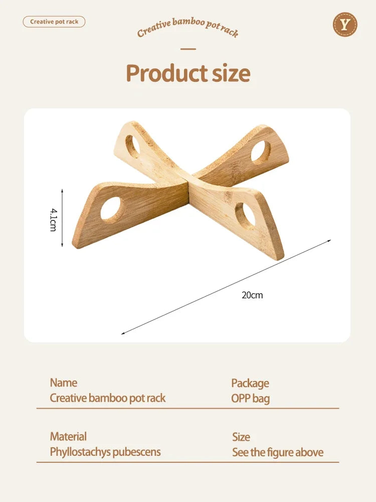 Wooden Cross Trivet – Heat-Resistant Foldable Mat for Kitchen Dining