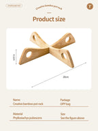 Wooden Cross Trivet – Heat-Resistant Foldable Mat for Kitchen Dining