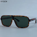 Oversized Polarized Rectangle Sunglasses – Vintage Steampunk for Men