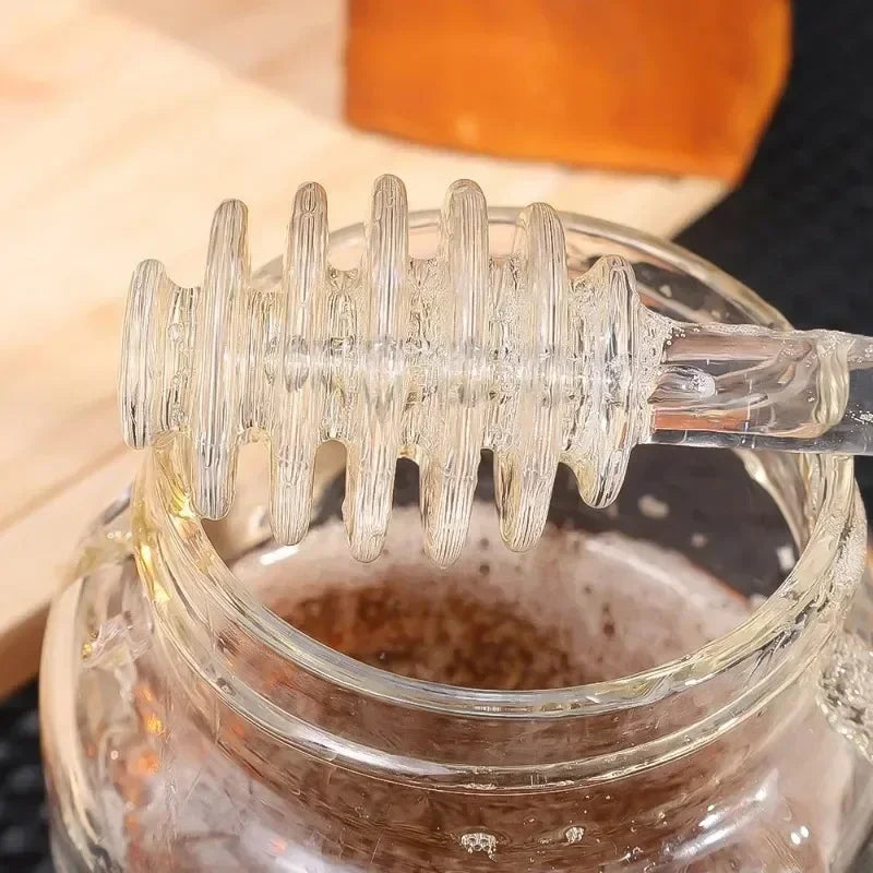 Glass Honey Dipper Stick – Drizzle Spoon for Kitchen Cooking and Tea Stirring