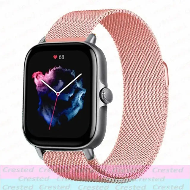 Milanese Stainless Steel Watch Band – 20mm 22mm Strap for Amazfit Smartwatches