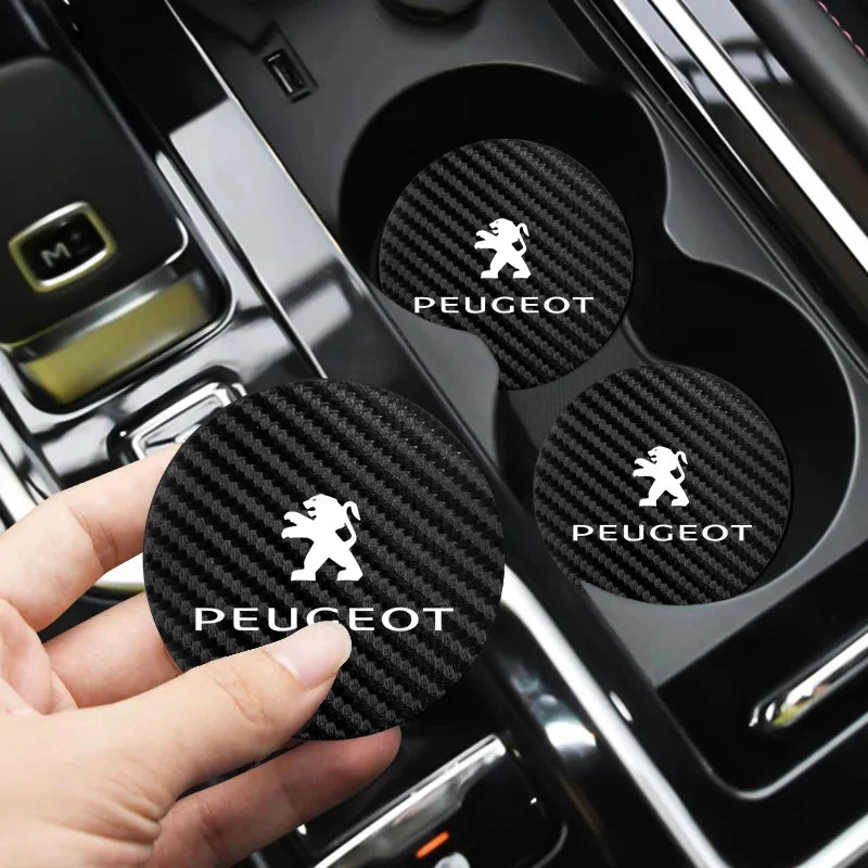 Silicone Car Cup Coasters – Non-Slip Waterproof Interior Pads for Peugeot
