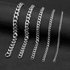 Stainless Steel Cuban Link Bracelet – 3-11mm Biker Jewelry for Men and Women