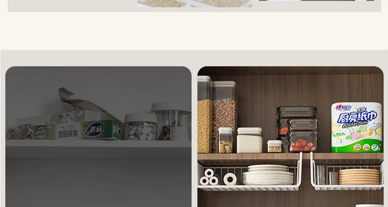 Iron Under Cabinet Hanging Baskets – Heavy Duty Storage for Kitchen Pantry
