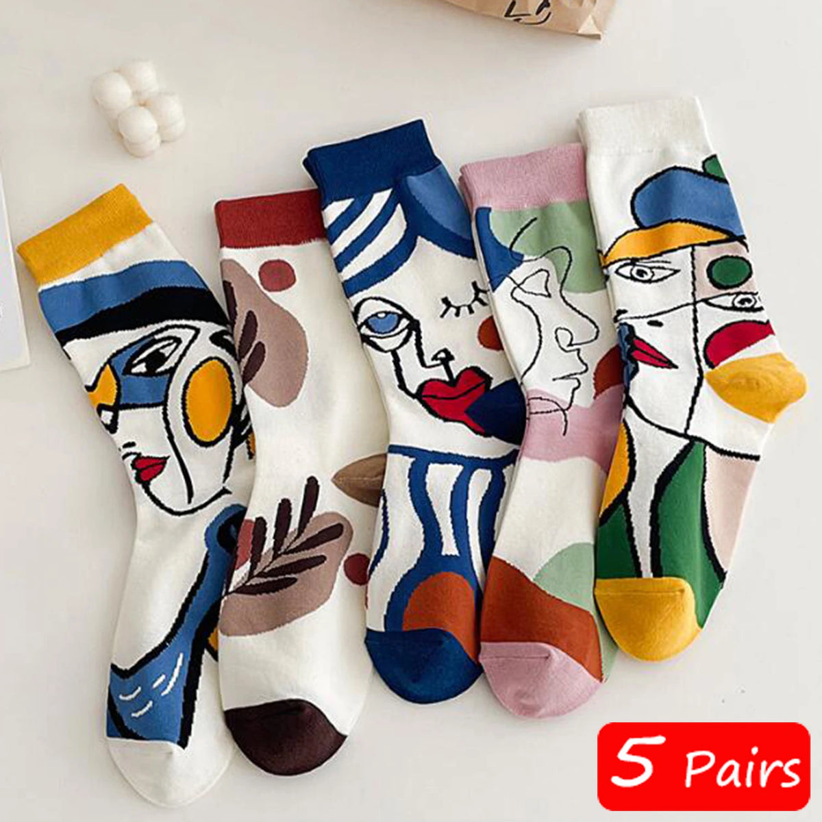 Cute Cartoon Cotton Crew Socks – Aesthetic Kawaii Apparel for Women