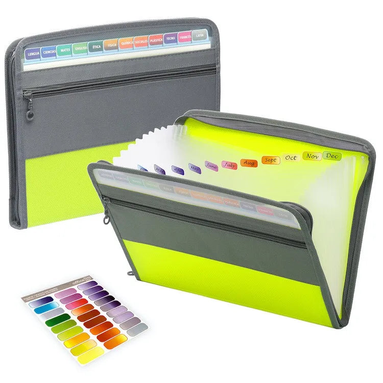 Expanding Accordion File Organizer – 13 Pockets with Zipper for Office
