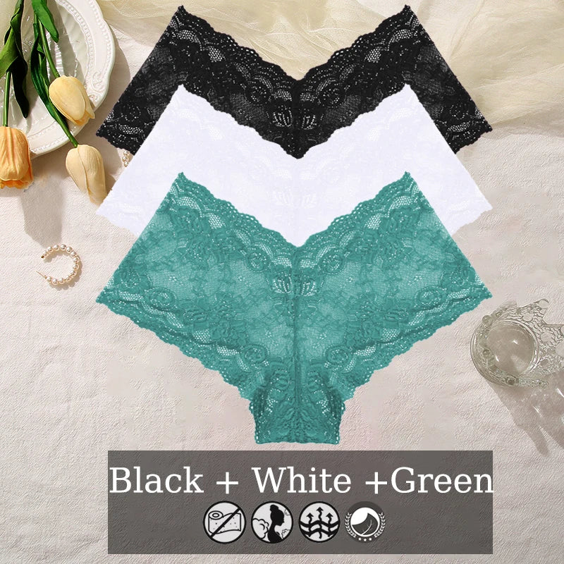 Floral Lace Panties – Sexy V-Waist Breathable Underwear for Women