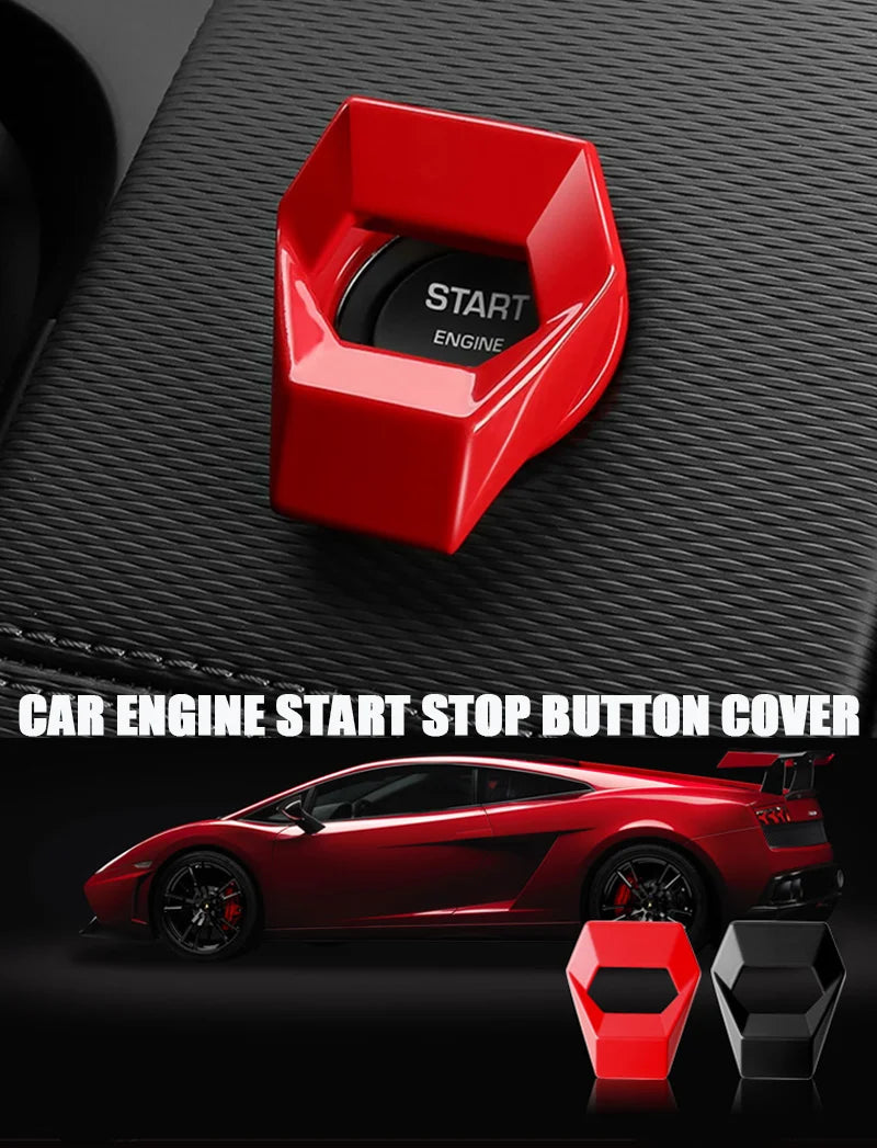 Engine Start Stop Button Cover – Decorative Sticker for Universal Car Interior