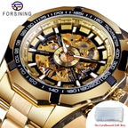 Skeleton Mechanical Watch – Stainless Steel Waterproof Accessory for Men