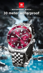 Stainless Steel Quartz Watch – Luminous Calendar Wristwatch for Business Men