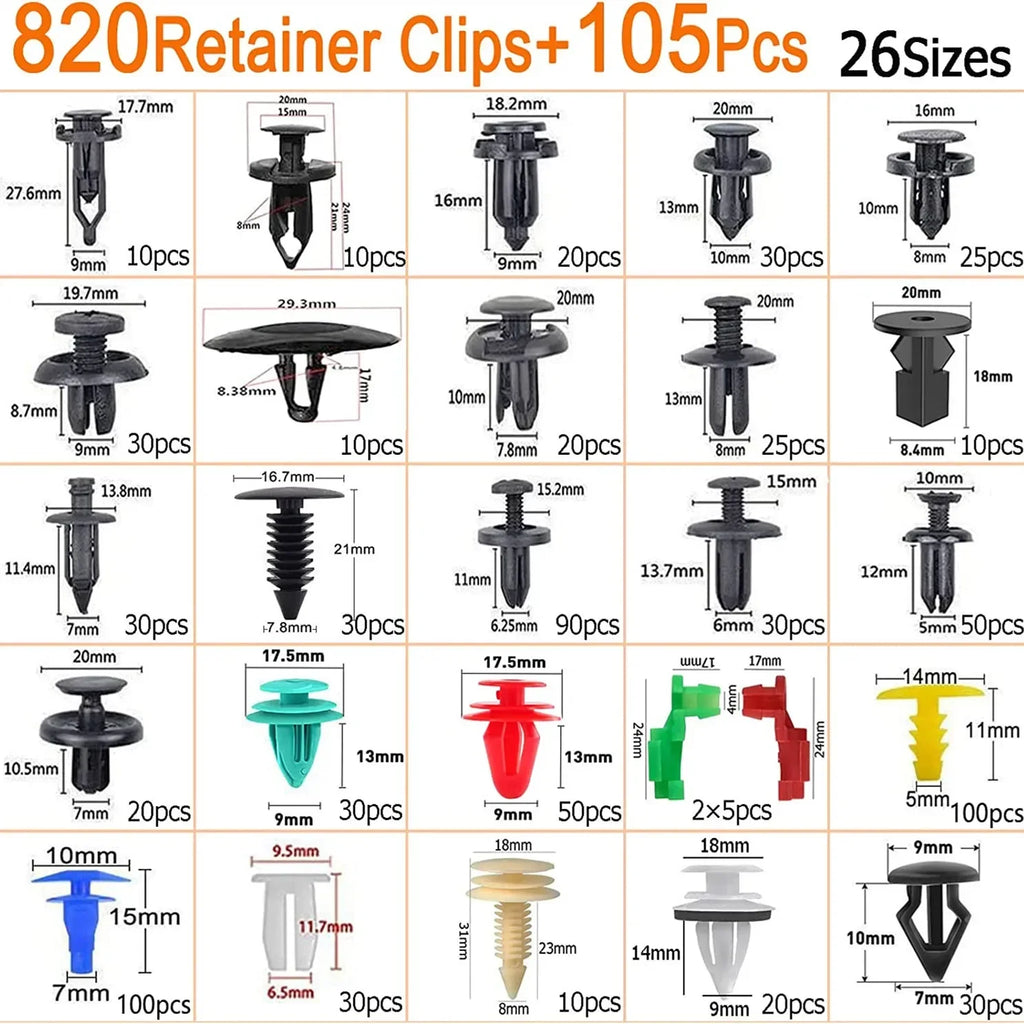Automotive Plastic Fastener Kit – Bumper and Fender Rivet Retainers for Car Repair
