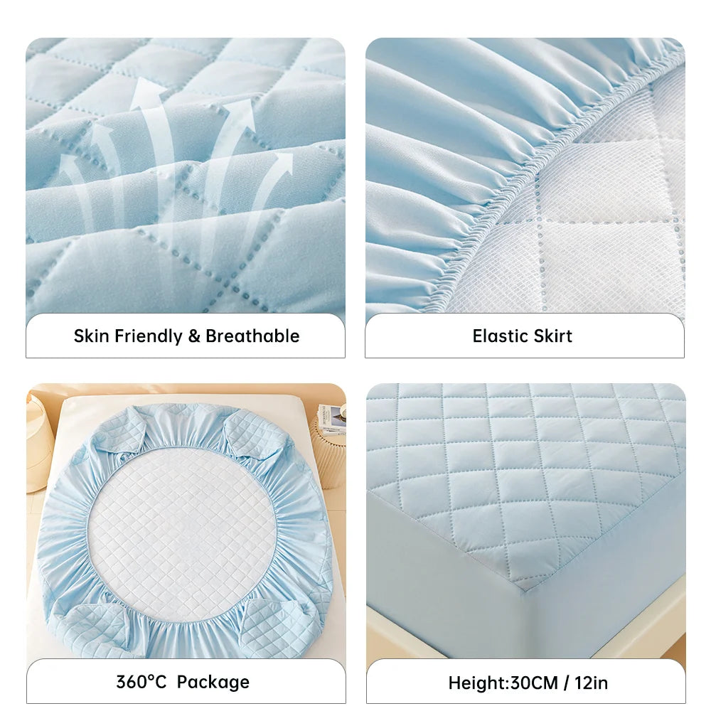 Waterproof 3D Air Fabric Mattress Protector – Breathable Bed Cover for Home
