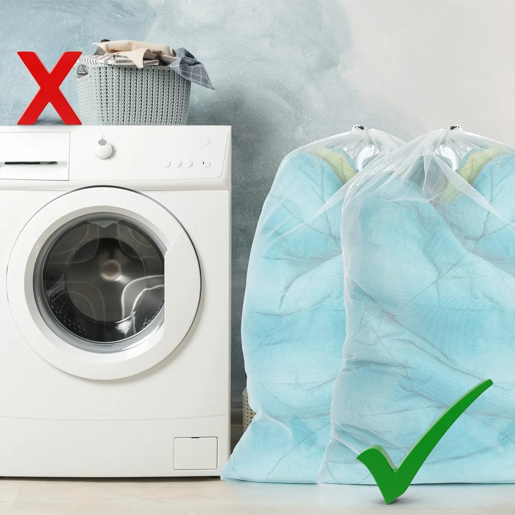 Large Mesh Laundry Bag – 60x90cm Drawstring Organizer for Washing Clothes