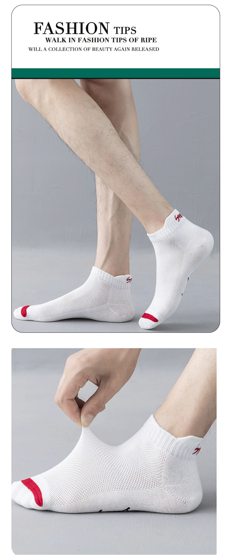 Breathable Ankle Socks – Colorful Invisible Sportswear for Men Running