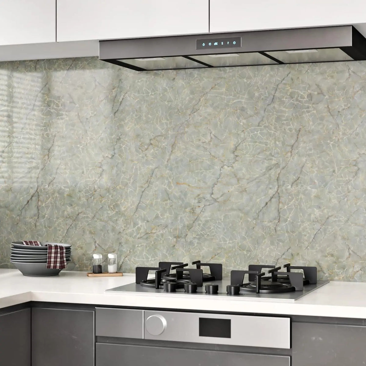 Self-Adhesive Marble Wallpaper – PVC Waterproof Film for Kitchen Renovation