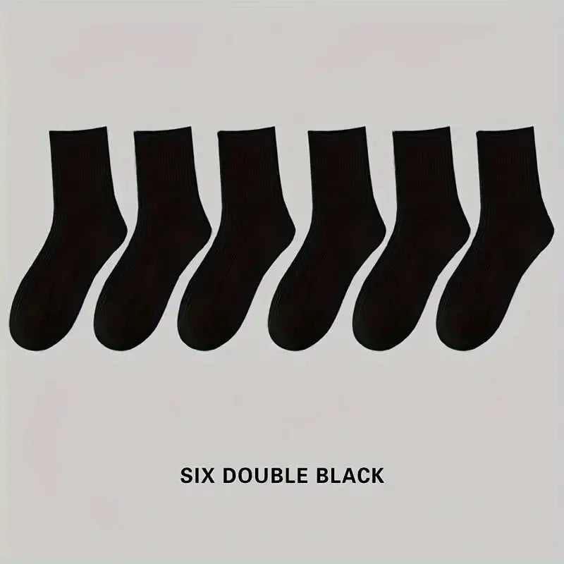 Striped Mid Tube Socks – Breathable Cotton Casual Footwear for Men