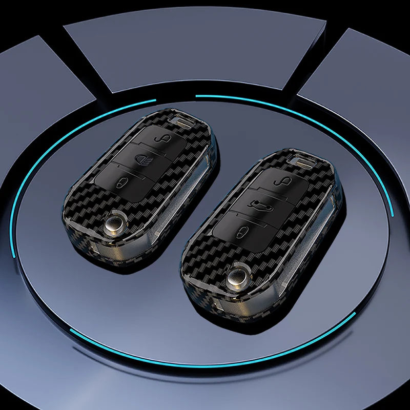 Carbon Fiber Key Fob Cover – Protective Case for Peugeot and Citroen