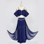 Belly Dance Professional Suit – Mesh Split Skirt Set for Oriental Performance