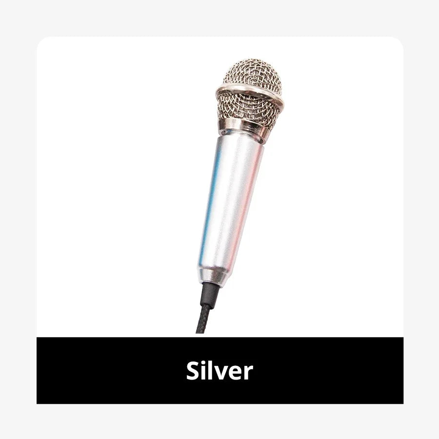 Mini Stereo Microphone – 3.5mm Handheld Mic for Phone Laptop Karaoke
