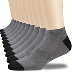 Color Block Boat Socks – Breathable Low Cut Ankle Socks for Men