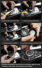 IDrive Multimedia Button Decals – Adhesive Interior Trim for BMW Models