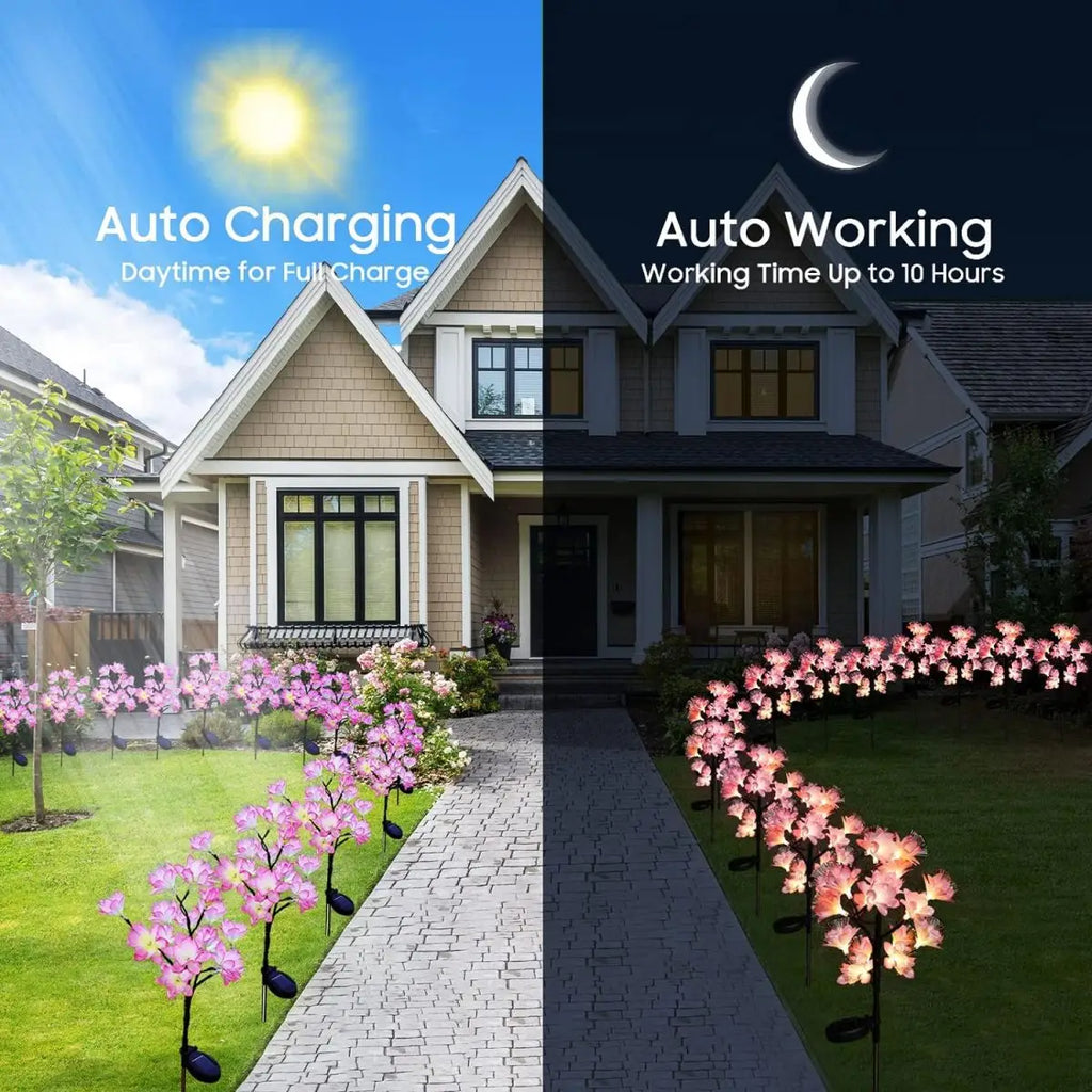 LED Camellia Solar Lights – Waterproof Flower Lamps for Outdoor Garden Decor