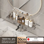 Aluminum Bathroom Wall Shelf – Punch-Free Storage for Kitchen and Toilet