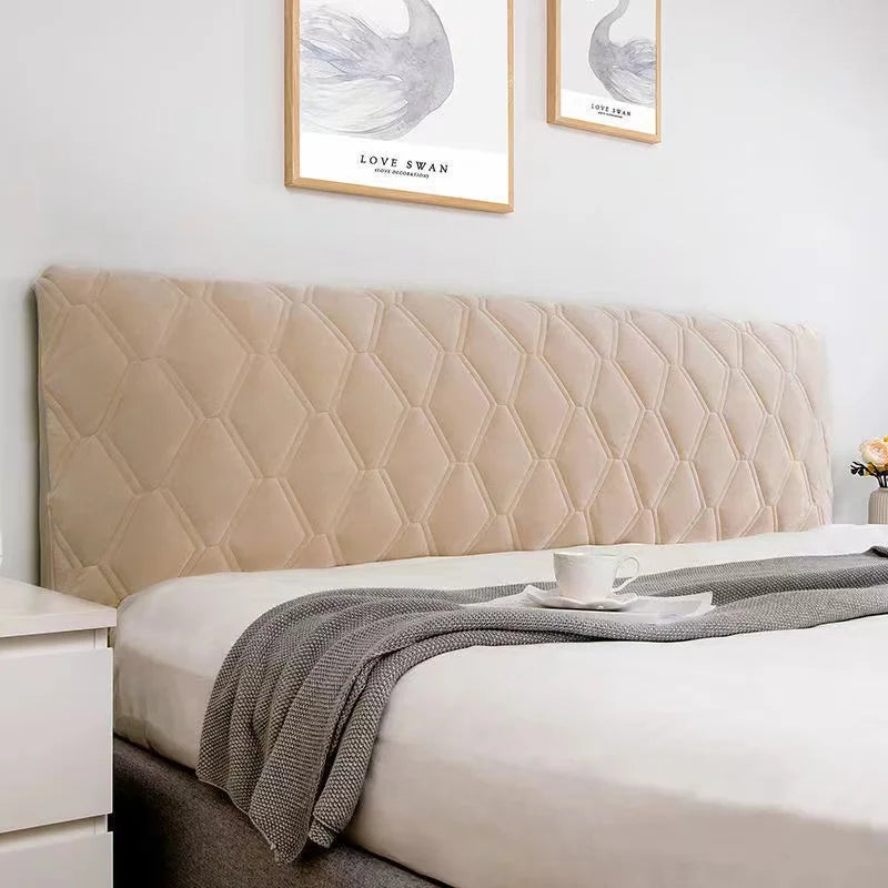 Velvet Headboard Cover – Quilted Dust Protector for Bedroom Decor