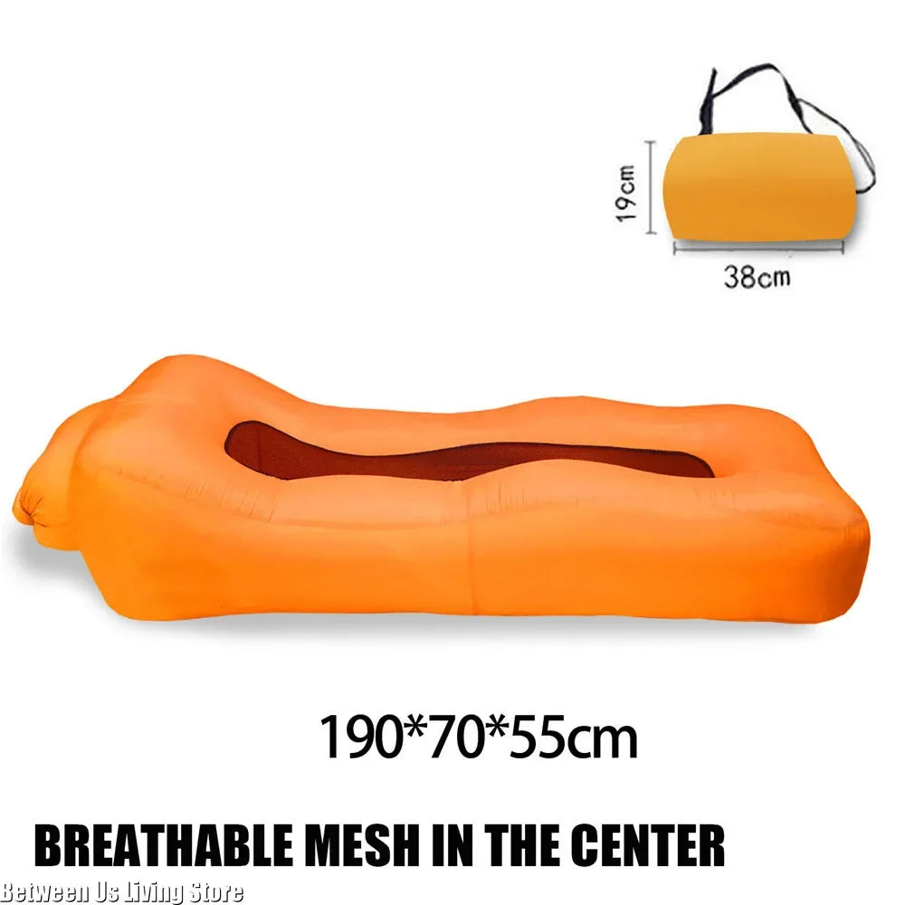 Inflatable Sofa Bed – Extra Wide Non-Roll Air Lounger for Beach and Garden