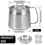Stainless Steel Oil Strainer Pot – Fine Mesh Grease Container for Kitchen