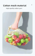 Reusable Cotton Mesh Tote Bag – Eco-Friendly Produce Storage for Grocery Shopping