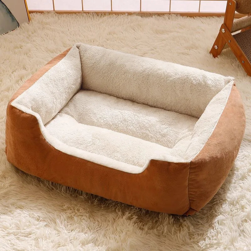 Plush Pet Bed – Soft Cushion Basket for Cats and Small Dogs
