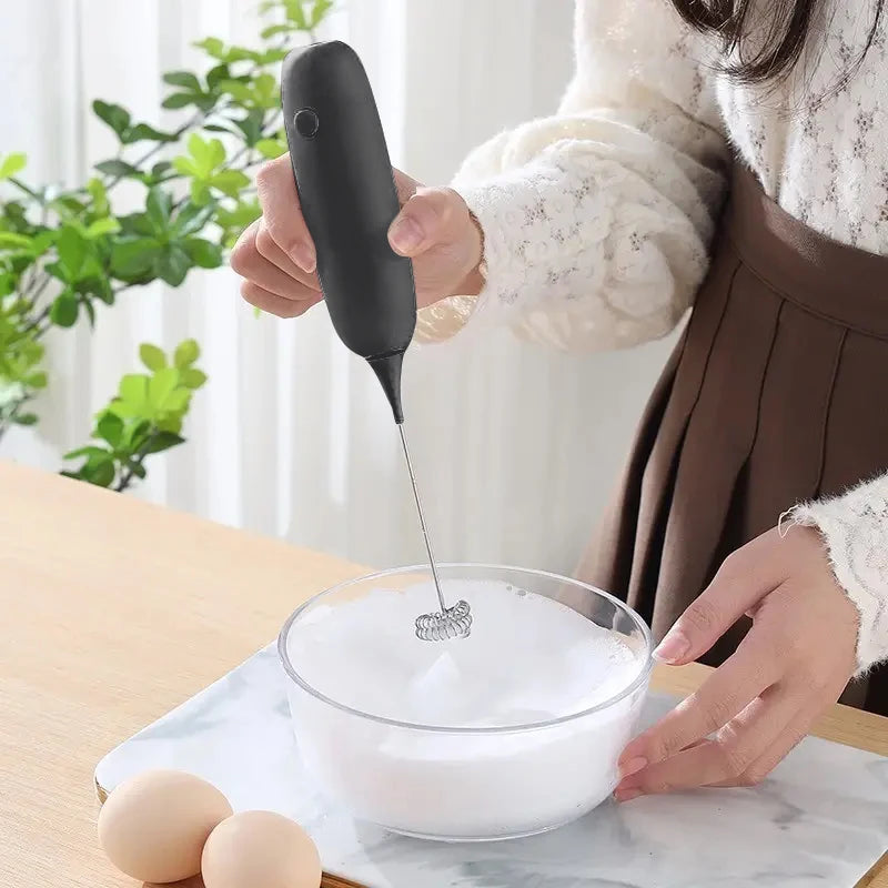 Handheld Electric Milk Frother – Automatic Kitchen Whisk for Coffee Foaming