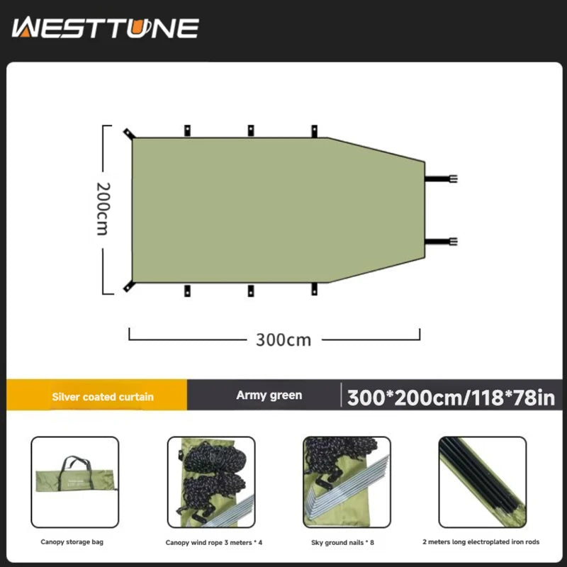 Portable Car Awning Tarp – Lightweight Vehicle Shelter for Camping