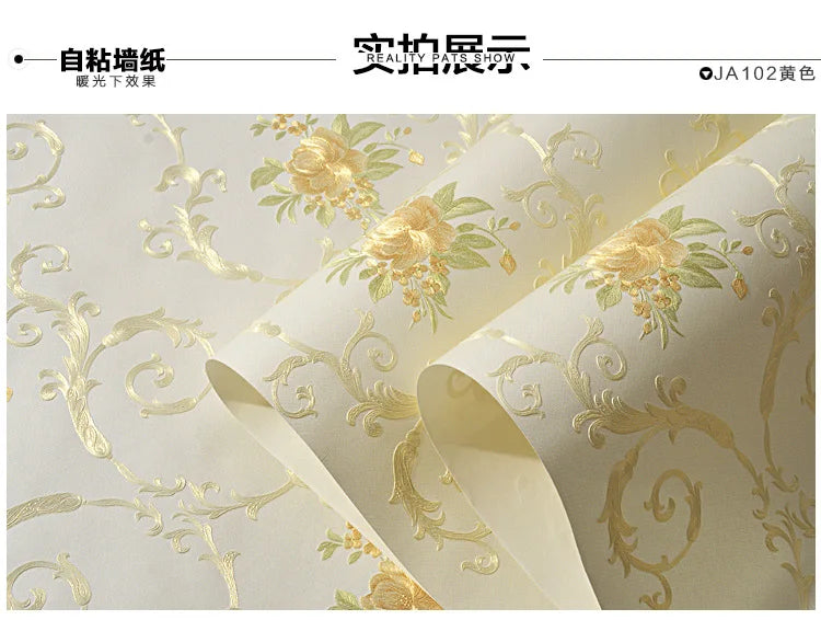 Self-Adhesive 3D Floral Wallpaper – Thickened Wall Decor for Bedroom Living Room