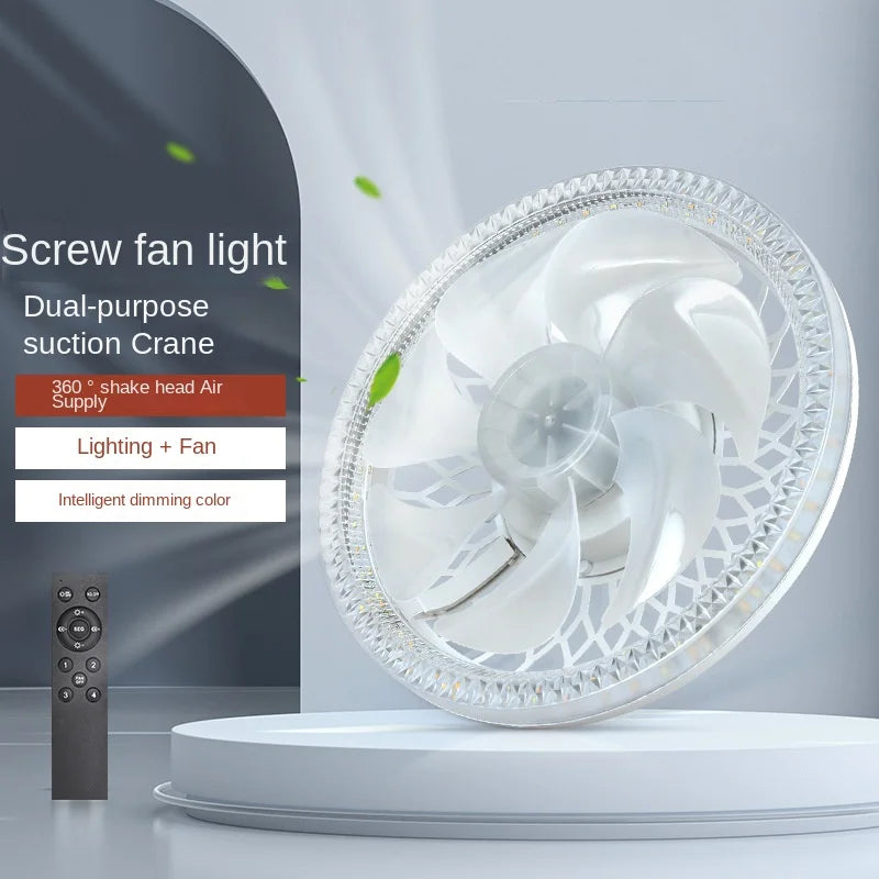Modern LED Ceiling Fan Light – Remote Controlled E27 Lamp for Bedroom