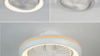 Enclosed Circular Ceiling Fan Light – Remote Controlled for Bedroom Living Room