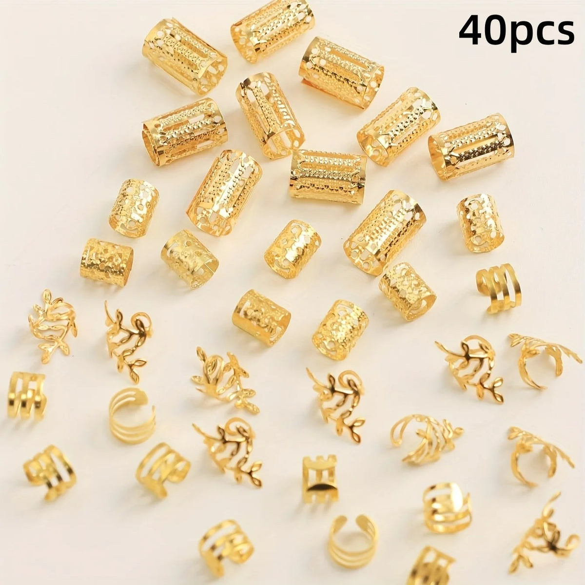 Hollow Out Hair Rings – Metal Jewelry Charms for Braids and Locs