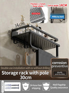 Aluminum Bathroom Shelf – Wall Mounted Storage Rack for Kitchen and Shower