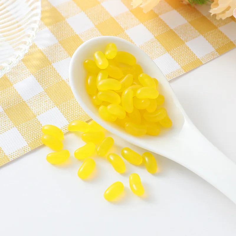 Jelly Bean Candy Cabochons – Resin Fake Sweets for Dollhouse Craft Decor
