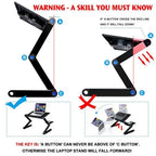 Aluminum Laptop Cooling Stand – Foldable Notebook Tray for Bed Office Desk