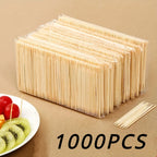 Natural Bamboo Double-Headed Toothpicks – Portable Dental Floss for Home Travel